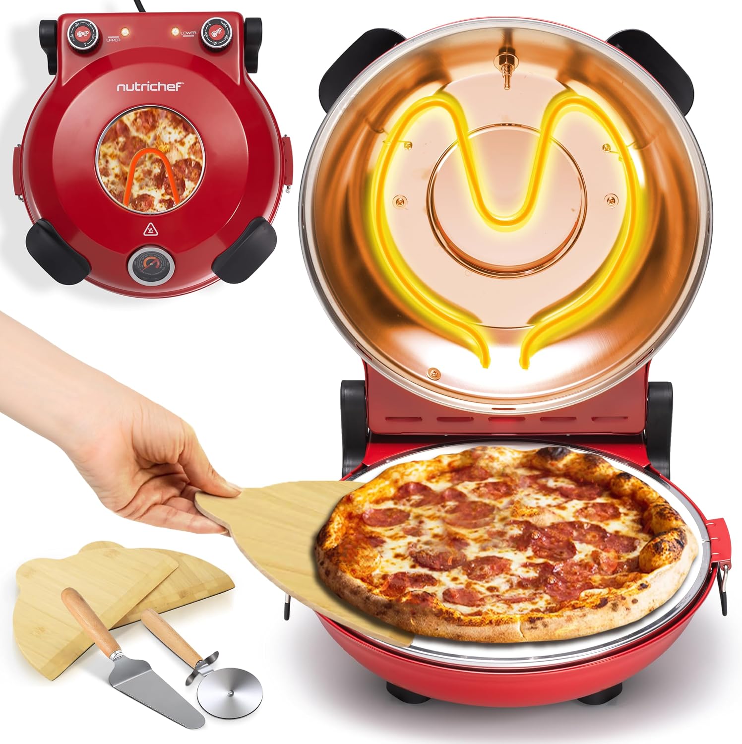 NutriChef Forno pizza elettrico 30 cm